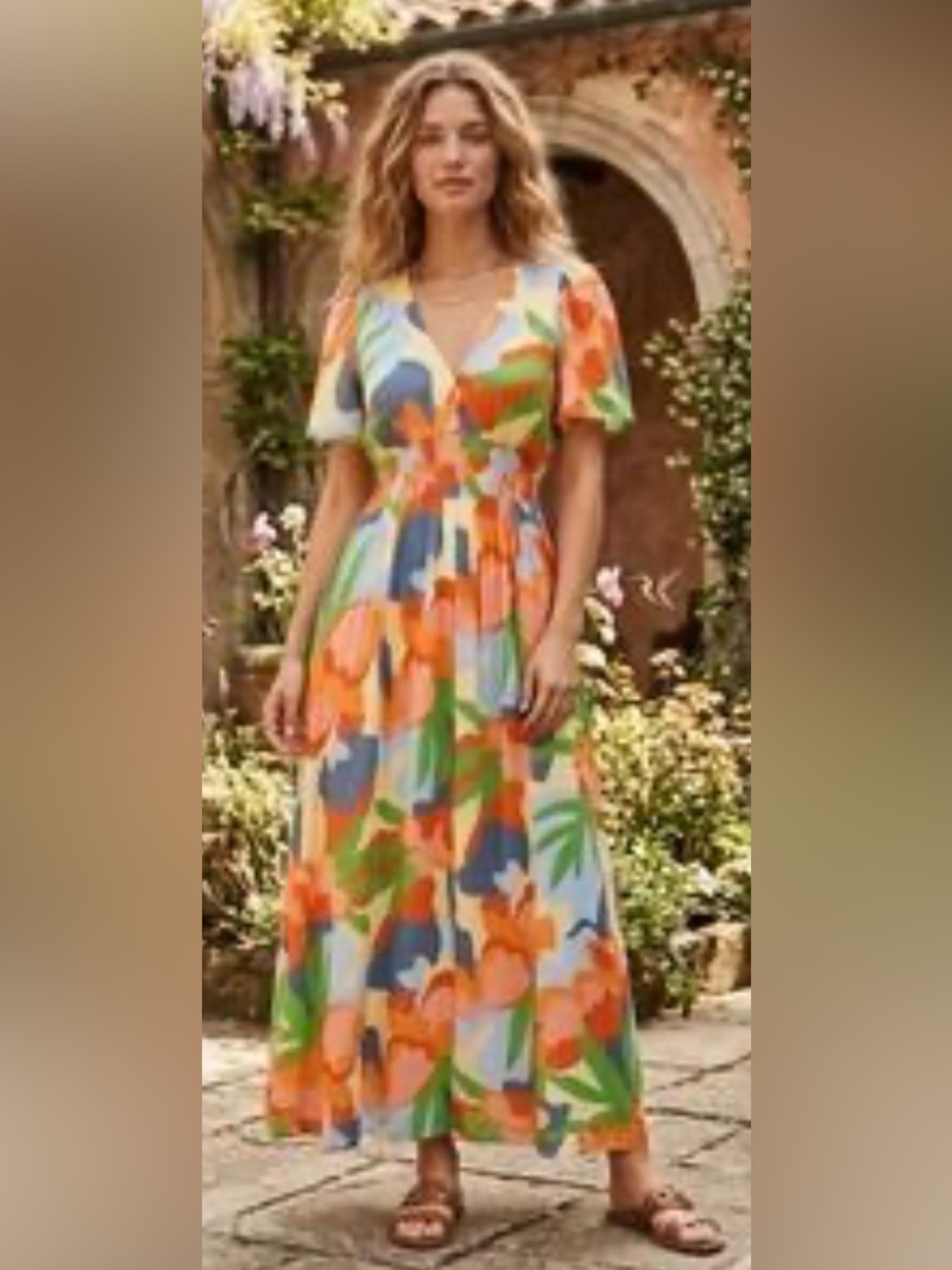 Anthropologie Abel The Label Hilda V Neck Maxi Dress Size Medium Boho Beach